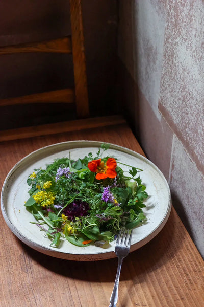 Organic Salad with Edible Flowers