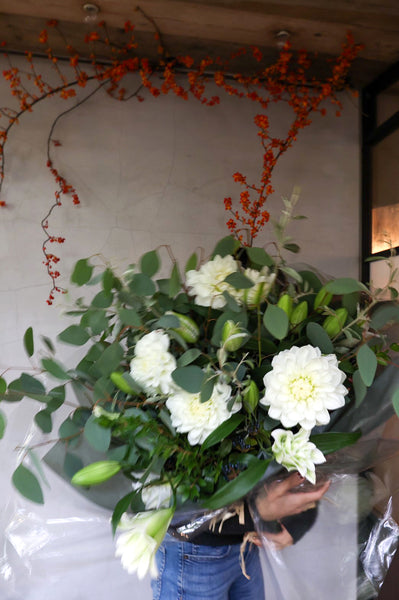 Sympathy Bouquet White & green