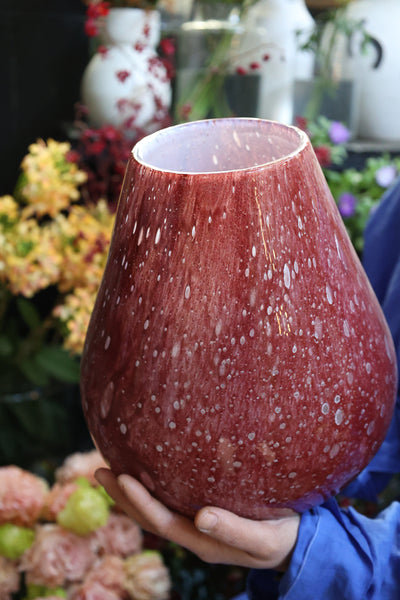 marble bloom vase [ruby red-bubbles]