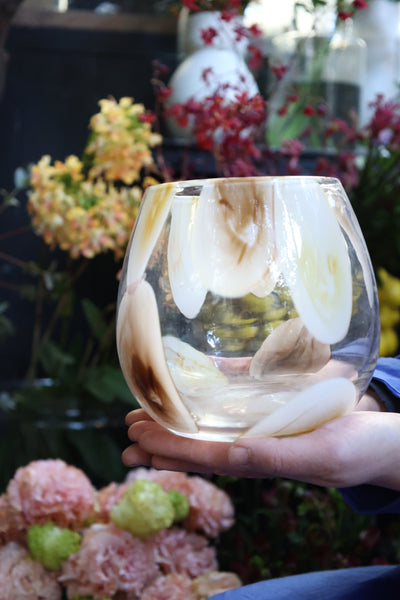 marble bloom vase [clear-brown]