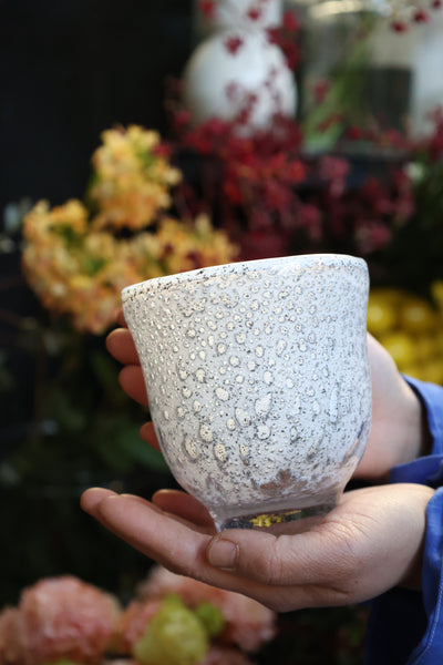 marble bloom vase [white-bubbles-cup]