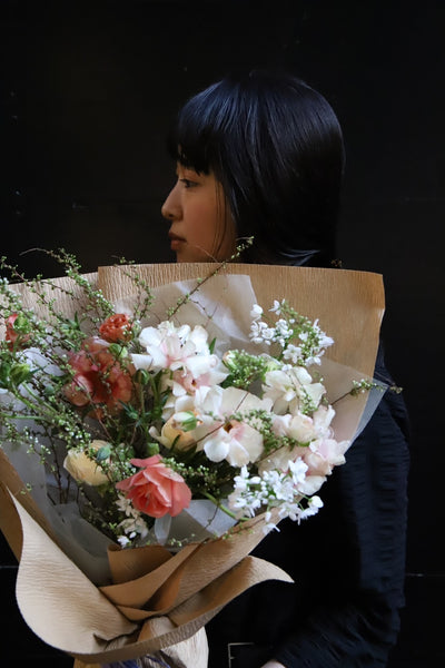 春ラナンキュラスラックスと雪柳シンプル束